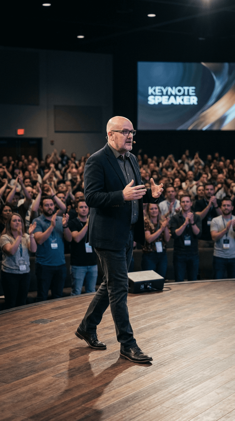 Daryl Black delivering a keynote